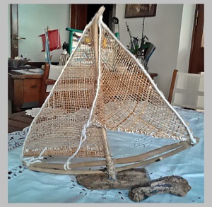 Ecru net sailboat